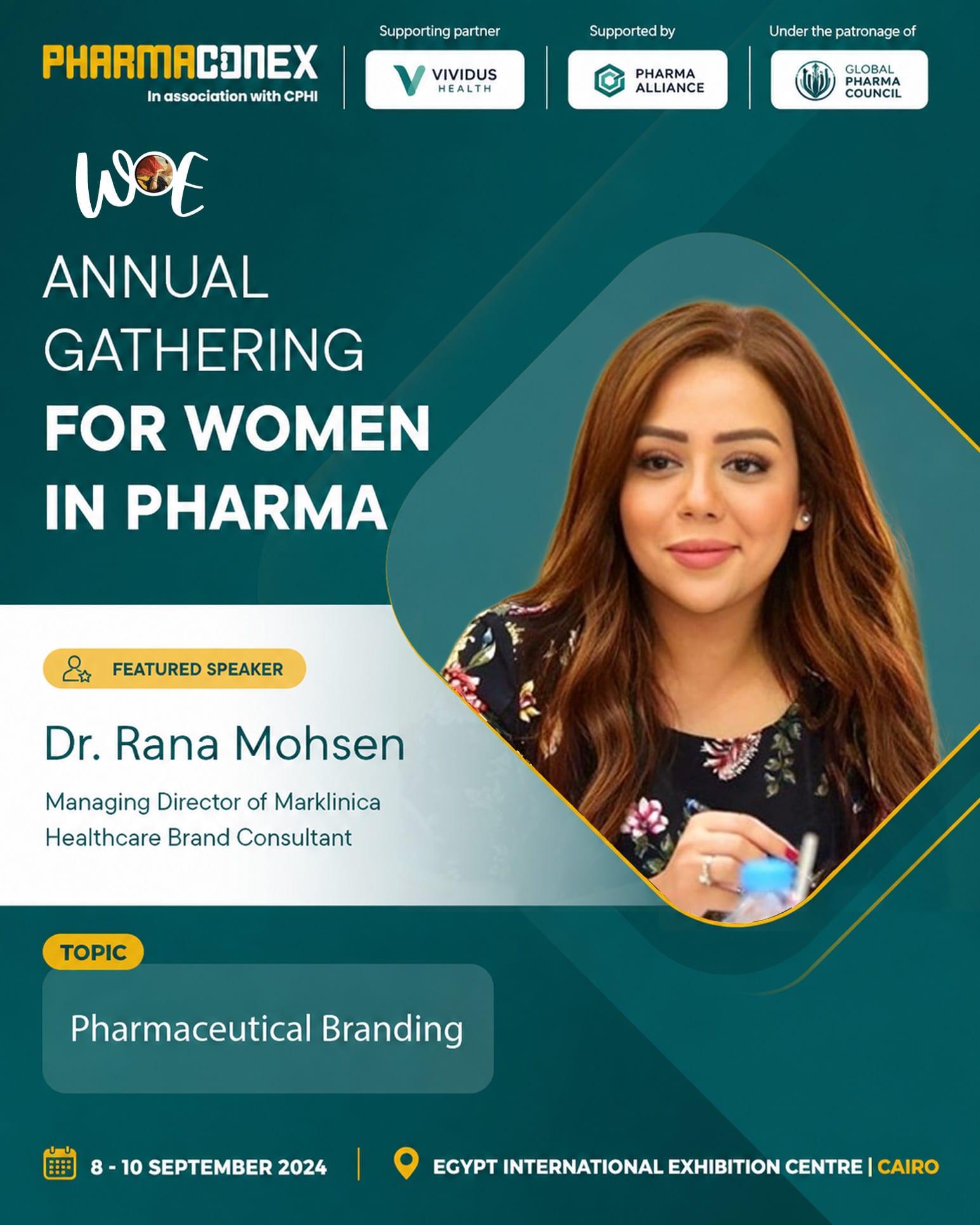 Dr. Rana Mohsen – Speaker, PharmaConex in Association with CPHI