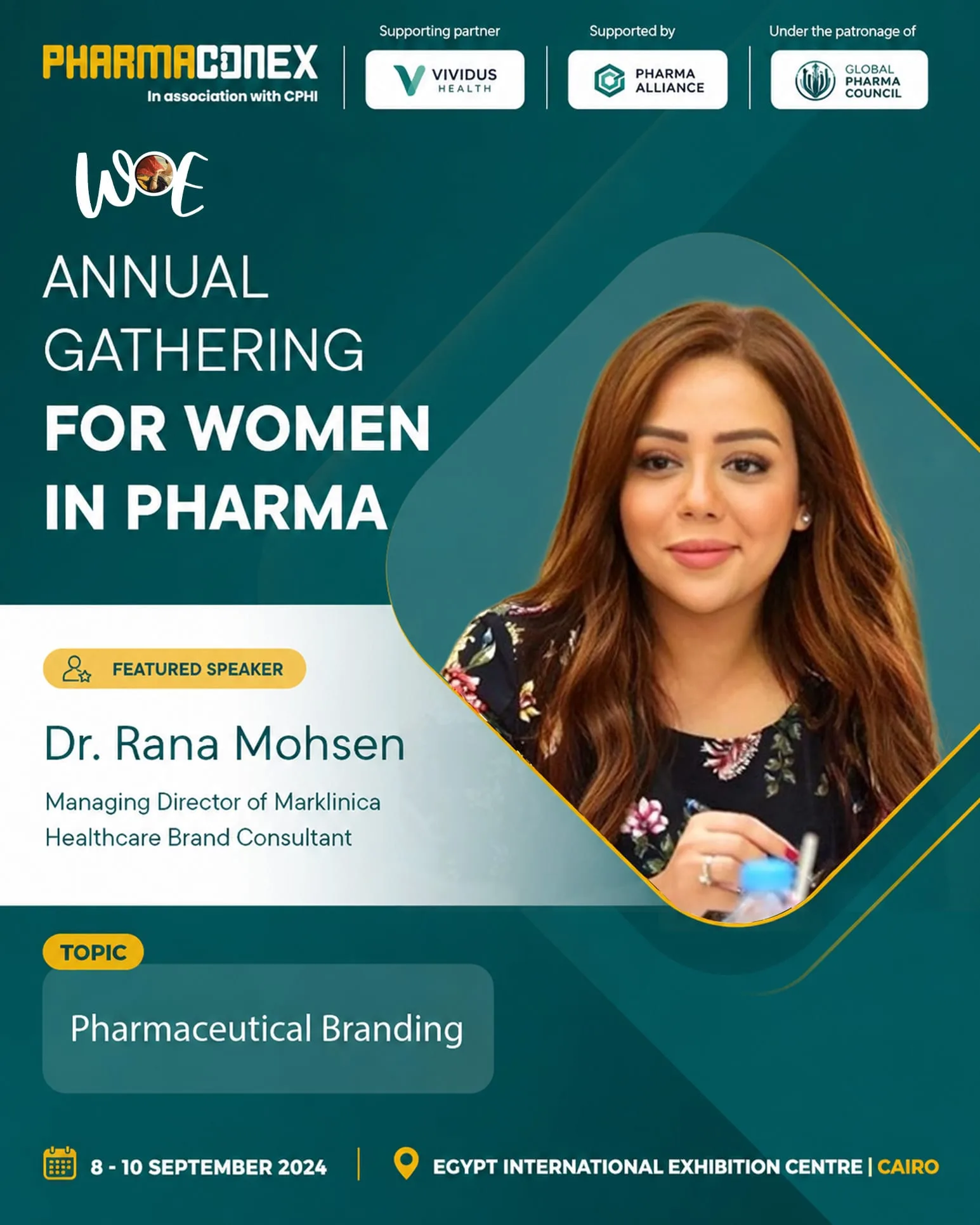 Dr. Rana Mohsen – Speaker, PharmaConex in Association with CPHI